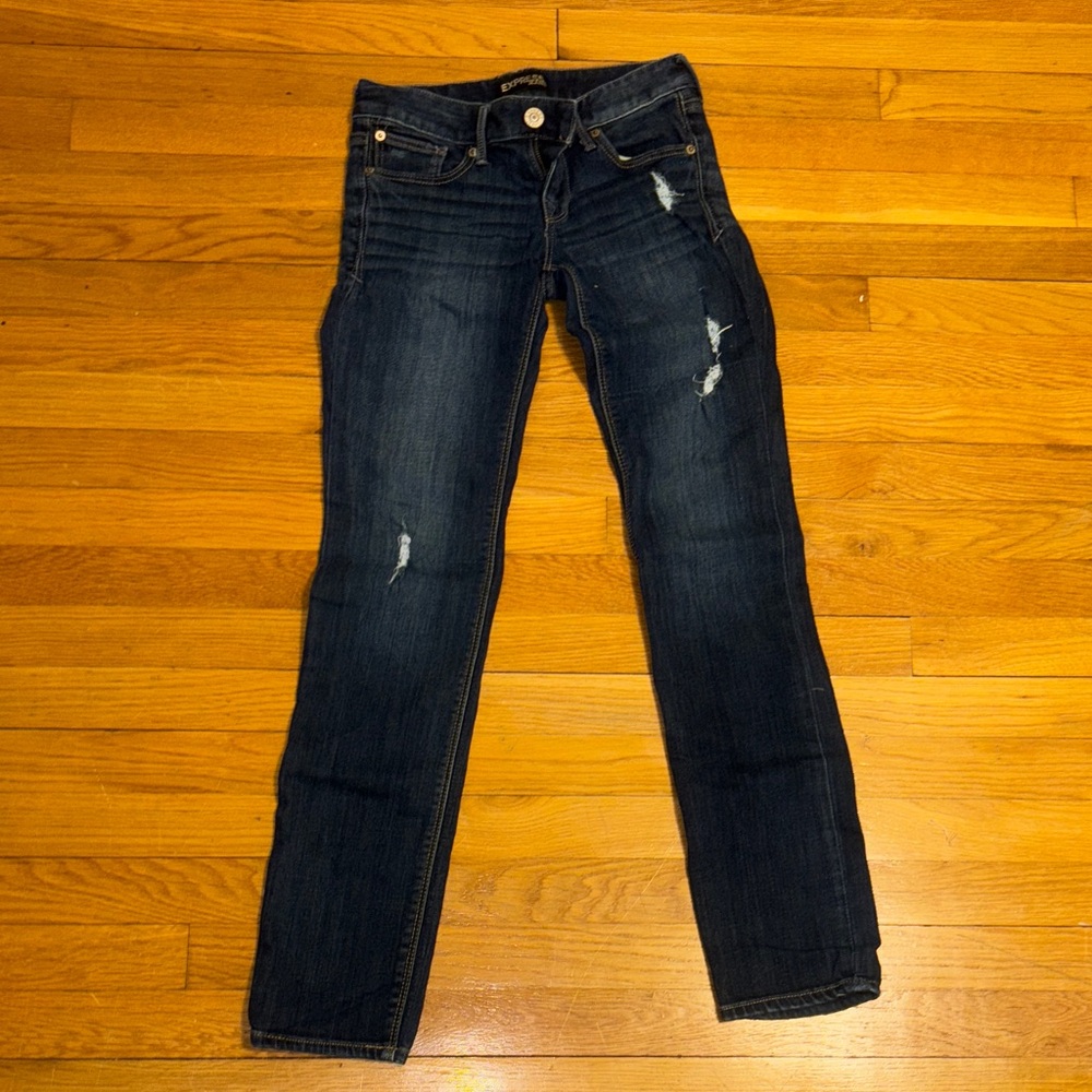 Express Dark Blue Skinny Jeans for Women